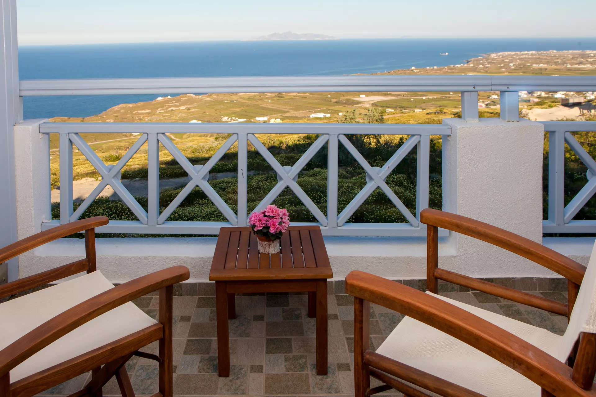 Outdoor seating area outside the studio