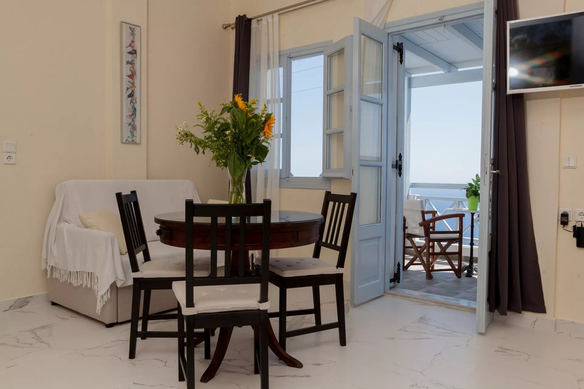 Living room detail with welcome treats